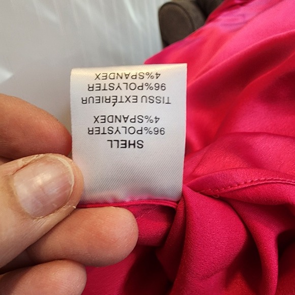 MILLY Karson Luxe Party Pink Fuschia Wrap Front Blouse Medium - Picture 9 of 10